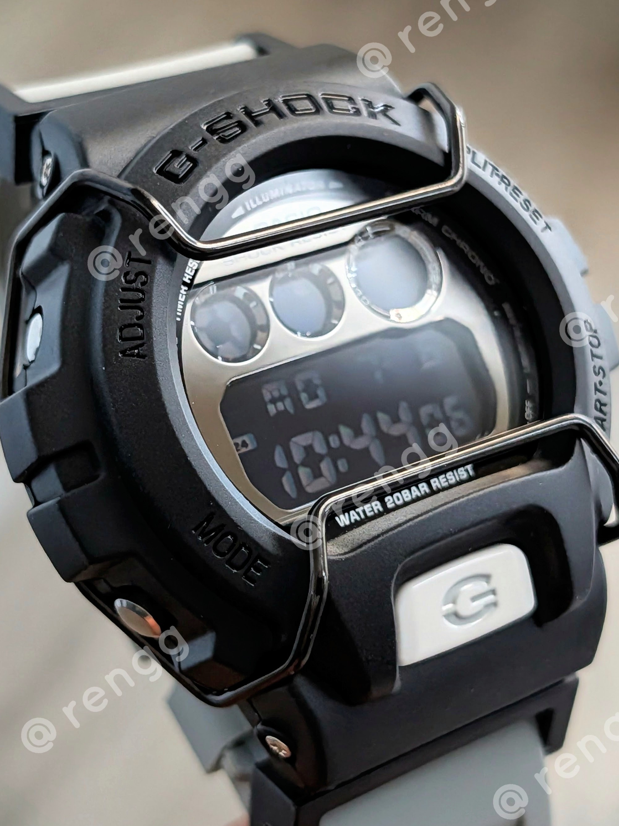 G-Shock Black And White Digital Sports Watch Alarm Negative Display